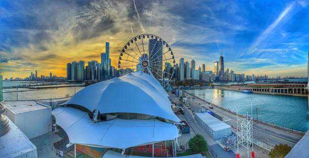 istock Chicago skyline from the pier and above. No fee, free access. 1454238024