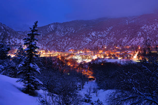 istock Glenwood Springs Night Dusk View in Winter 1454243946