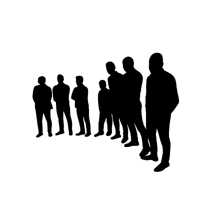 people together, silhouette vector