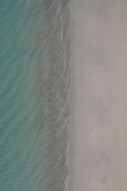 istock Aerial scenic view of waves on sandy beach 1454248644