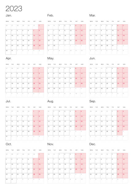 Detail of a paper calendar