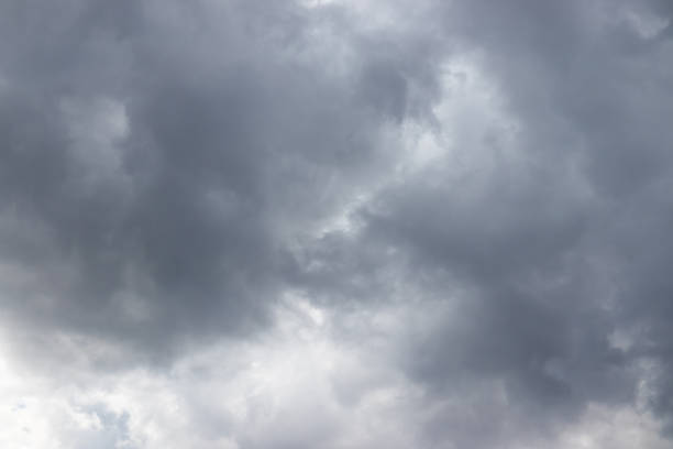 istock Beautiful view of thick, dark rain clouds in the sky 1454251049