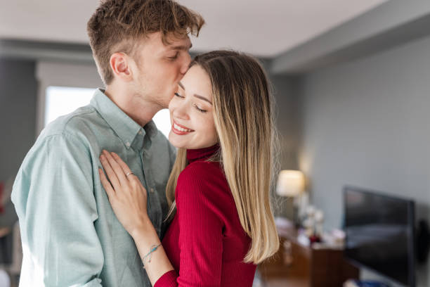 istock Romantic couple indoors 1454251144