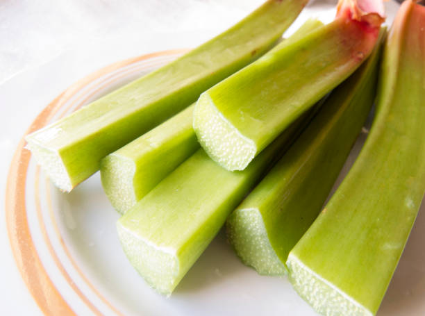istock Fresh sliced  rhubarb  close-up 1454251198