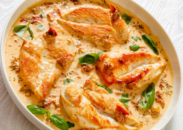 istock Chicken Cutlets With Sun-Dried Tomato Cream Sauce 1454255468