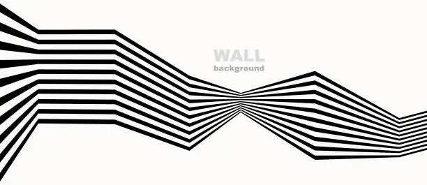 Vector illustration of Abstract background with zigzag lines. Stripes optical art illusion.