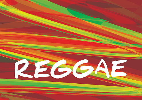 Abstract artistic reggae motif background. Vector graphic texture. CMYK colors