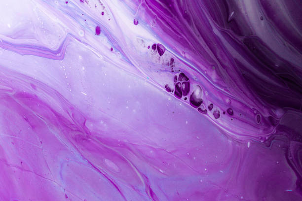 istock Acrylic Pour Abstract Art - Purple Marble 1454260446