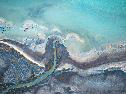 Aerial abstract of beautiful coastline