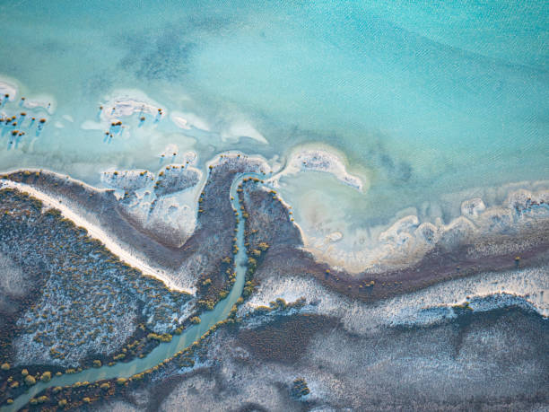 Aerial abstract of beautiful coastline stock photo
