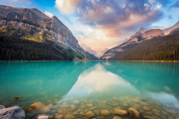 istock Dawn over Lake Louise 1454265243