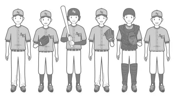 Vector illustration of Vector illustration of a baseball player