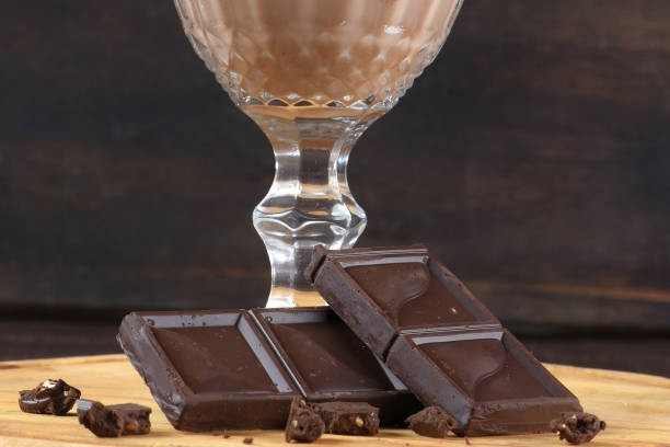 istock chocolate drink with milk and alcoholic amarula with strawberry 1454275398