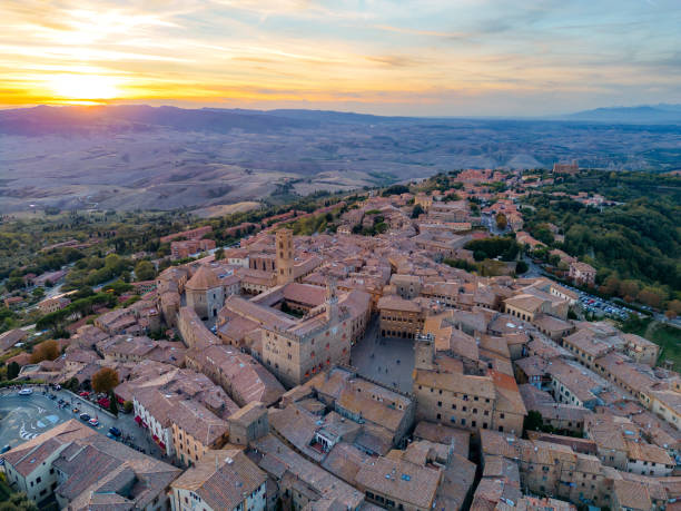 istock Volterra, Italian medieval town from drone 1454275447