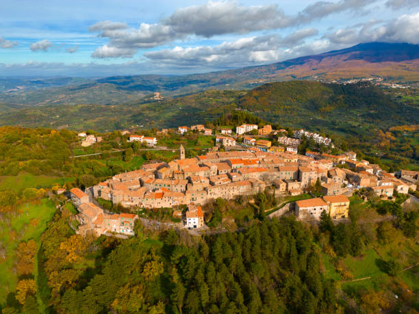 istock Monticello Amiata, Italian medieval town from drone 1454275640