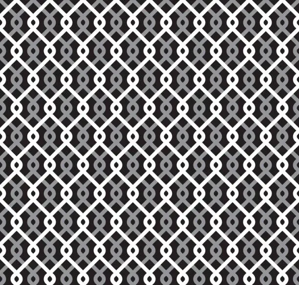 Vector illustration of Wired Metallic Fence Seamless Pattern