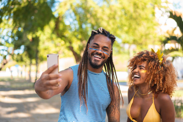 istock Taking a selfie at the street Carnaval 1454277709