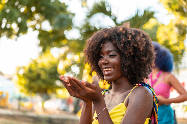 istock Blowing confetti at the Brazilian Carnaval 1454277908