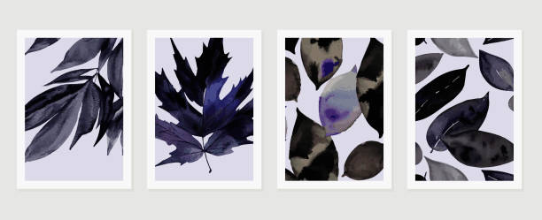 istock Watercolor botanical nature leaves covers posters abstract banner 1454285428