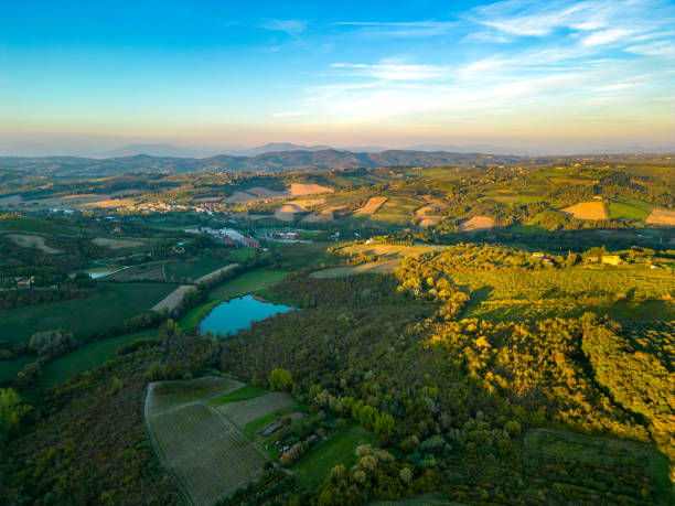 istock Montespertoli, Italian medieval town from drone 1454285807