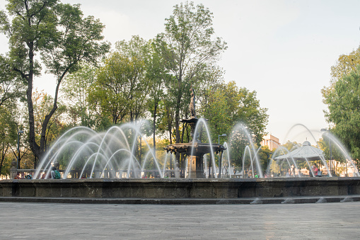 Mexico City,  México - December 14,  2022, The Fountain of Venus in central alameda in mexico city