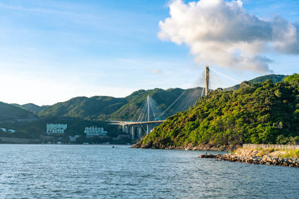 most tsing ma, hongkong. - clear sky hong kong island hong kong china zdjęcia i obrazy z banku zdjęć