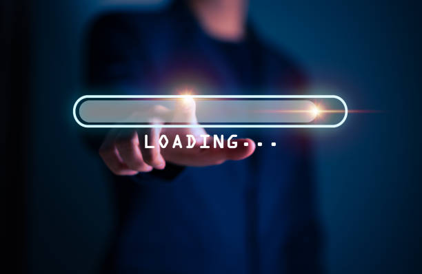 Businessman hand touching and pointing on loading bar year 2023 with virtual screen from 2022 to 2023, Businessman plan and increase of positive indicators in his business, Growing up business concepts.
