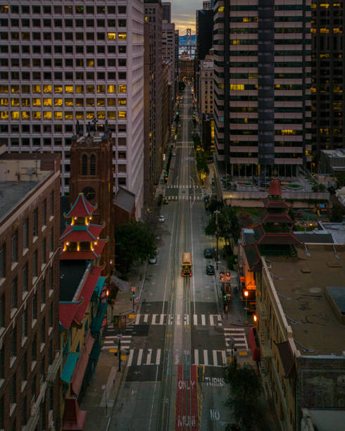 istock Aerial View Looking Down California Street 1454292838