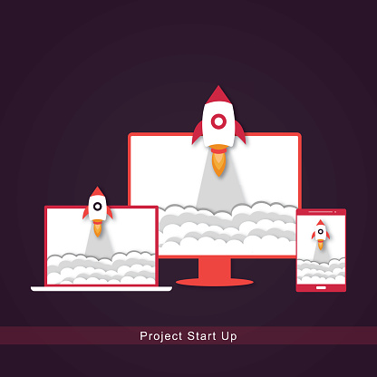 Creative Start Up Programme Launching Idea With Pencil Creative Start Up Illustration Stock ...