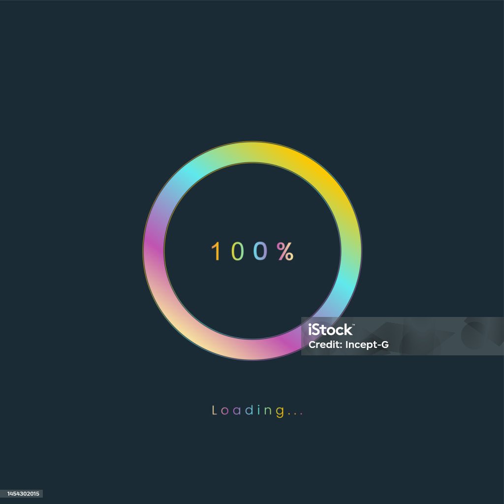 100 Percent Loading Icon 100 Percent Rainbow Loading Bar Luplouad User Interface Colorful ...