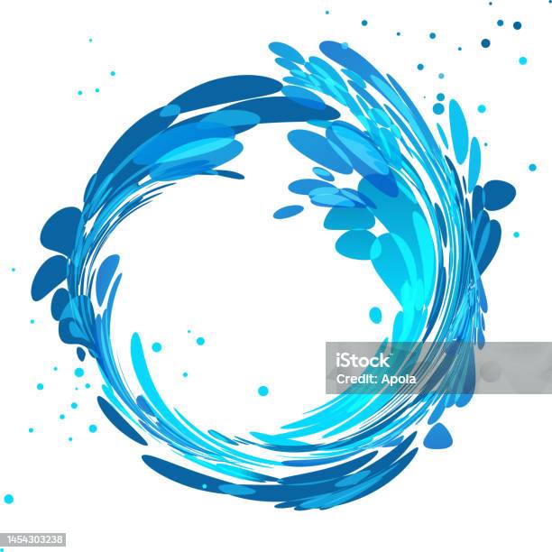 Round Splash Pattern Water Twisted Splash Round Shape Vector Illustration Stock Illustration ...