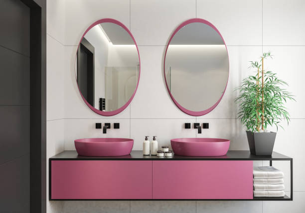 istock Modern minimalist Scandinavian bathroom 1454303982