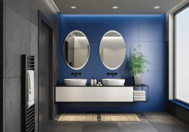 istock Modern minimalist Scandinavian bathroom 1454304166