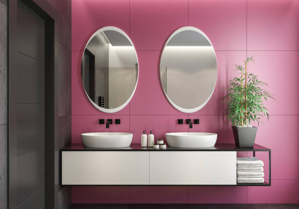 istock Modern minimalist Scandinavian bathroom 1454304167