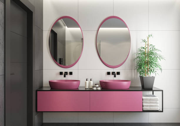 istock Modern minimalist Scandinavian bathroom 1454304168