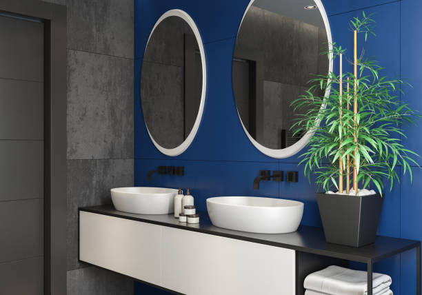 istock Modern minimalist Scandinavian bathroom 1454304828