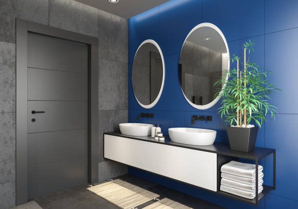 istock Modern minimalist Scandinavian bathroom 1454304829