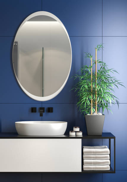 istock Modern minimalist Scandinavian bathroom 1454304831