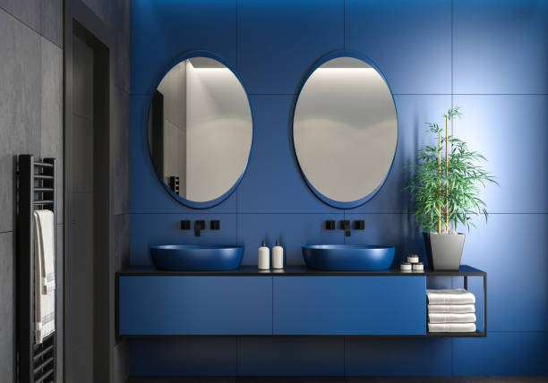 istock Modern minimalist Scandinavian bathroom 1454304991