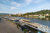 Waterfront Vltava River in Prague, Czech Republic