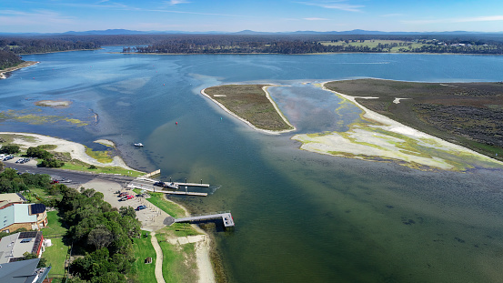 Aerial view of Lake Tyers in the Gippsland Lakes