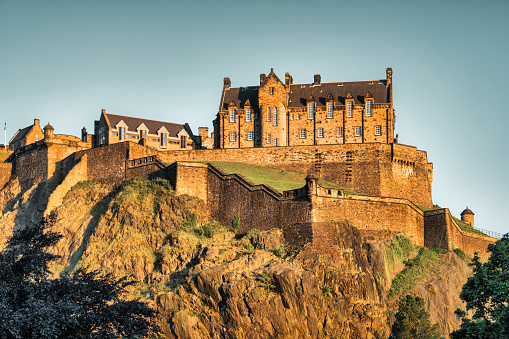 Edinburgh, Scotland - Circa November 2012: Edinburgh Castle is a historic fortress which dominates the city.