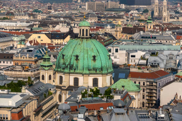 Vienna city view shot taken from St. Stephen’s Cathedral