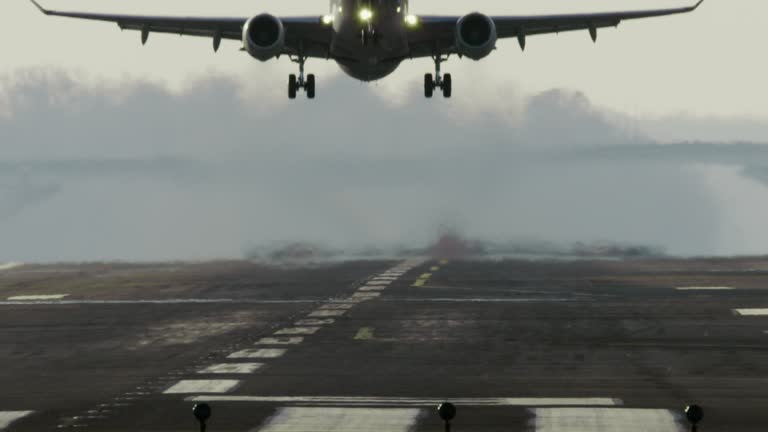 Commercial Jet Takes Flight Directly Over Camera