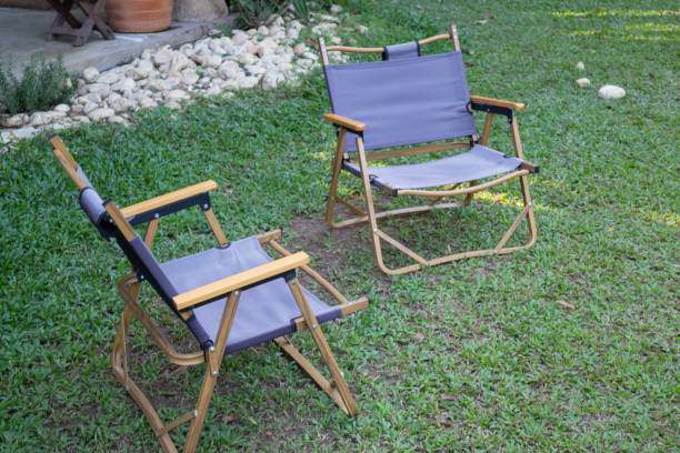 istock Outdoor seats in green garden 1454312890