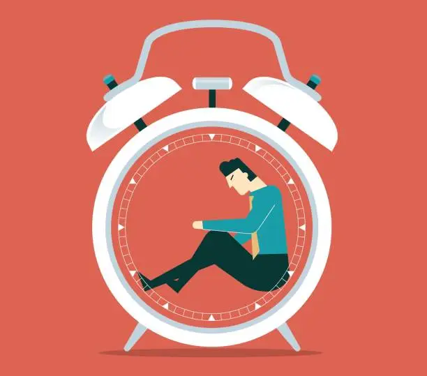 Vector illustration of Businessman - Time pressure