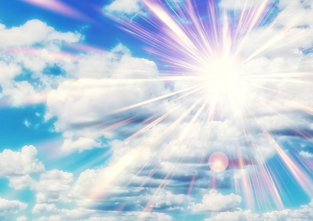 3d illustration of fantastic and beautiful sky with light shining in natural environment concept