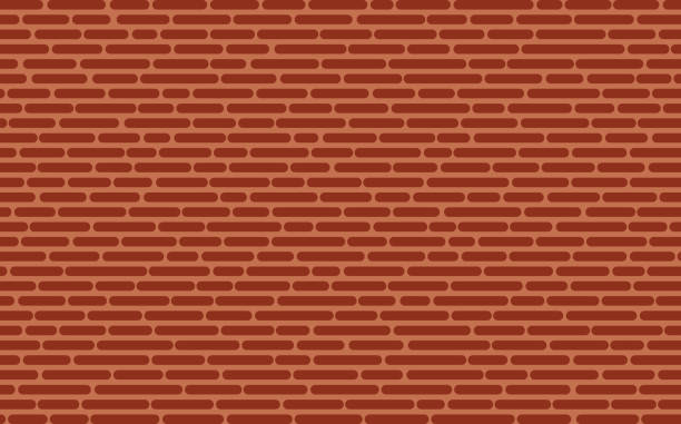 pozioma tekstura ściany z czerwonej cegły - brick backgrounds orange brick wall stock illustrations