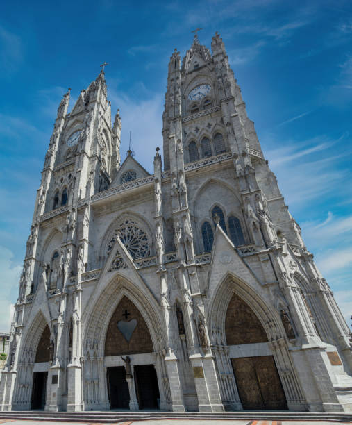 istock Facade of the huge Basilica in Quito, Ecuador 1454316583