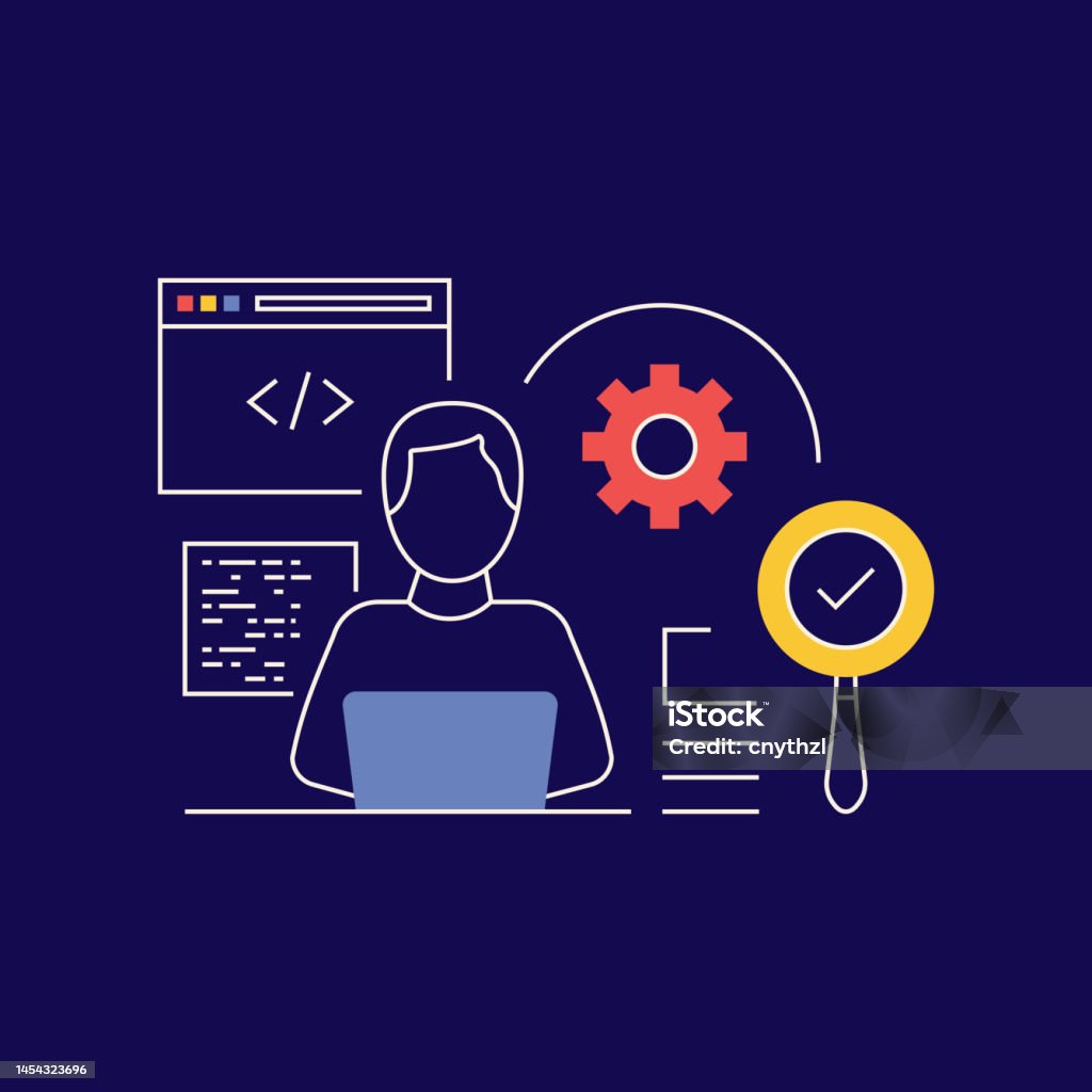 Code Developer Related Conceptual Vector Illustration Internet Coding ...